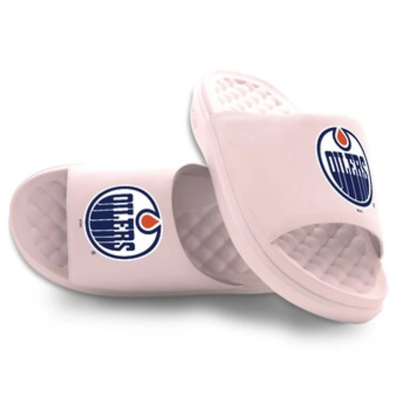 Unisex ISlide Pink Edmonton Oilers Primary Motive Slide Sandals
