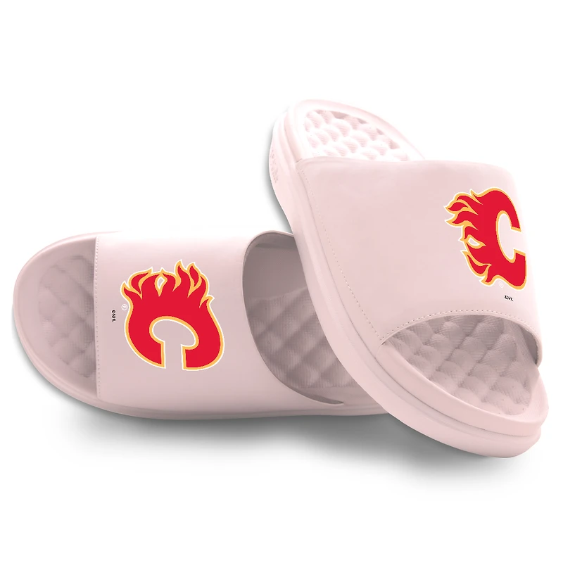 Unisex ISlide Pink Calgary Flames Primary Motive Slide Sandals