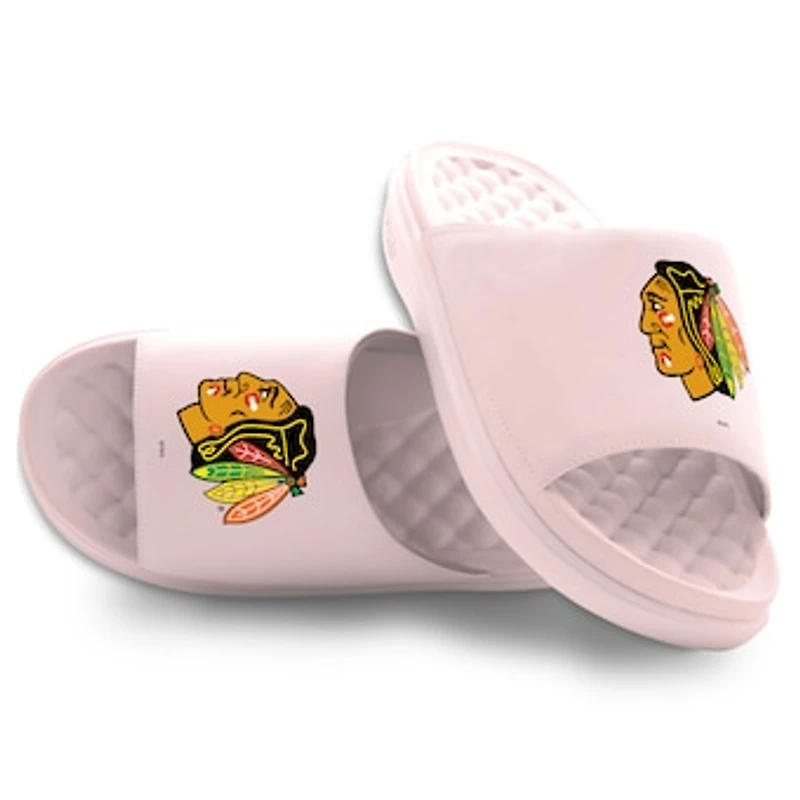 Unisex ISlide Pink Chicago Blackhawks Primary Motive Slide Sandals