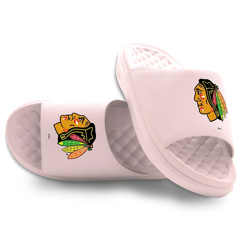 Unisex ISlide Pink Chicago Blackhawks Primary Motive Slide Sandals