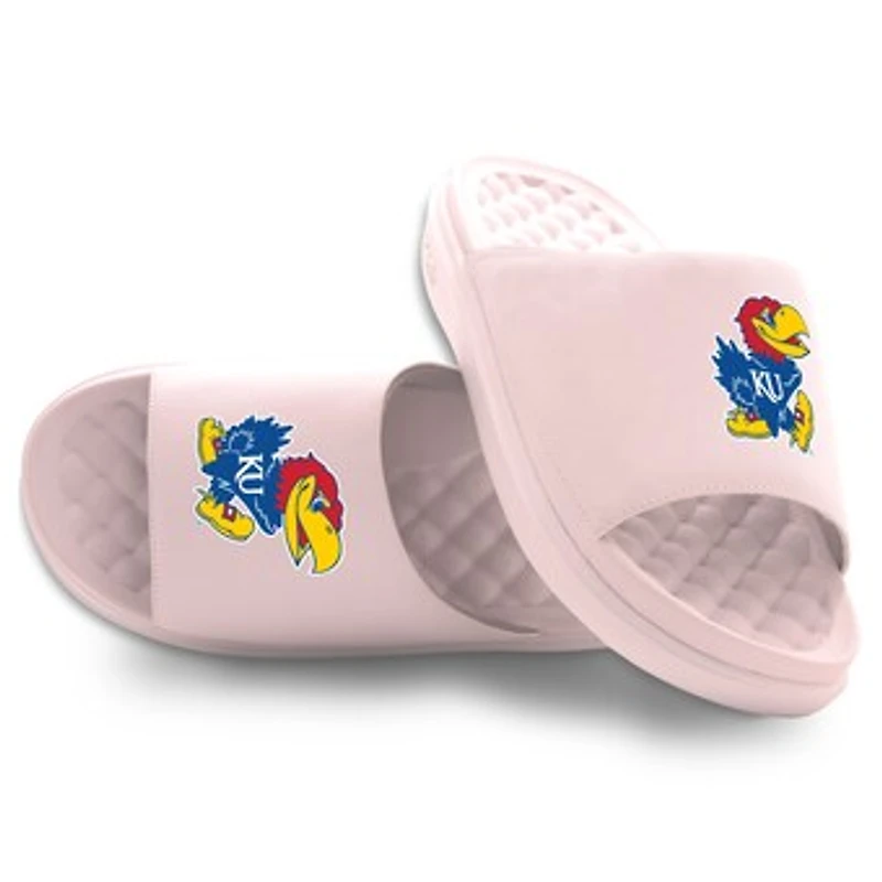Unisex ISlide Pink Kansas Jayhawks Primary Motive Slide Sandals