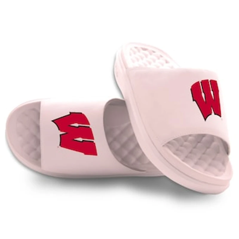 Unisex ISlide Pink Wisconsin Badgers Primary Motive Slide Sandals