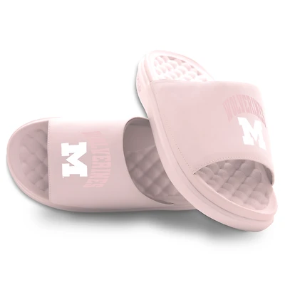 Unisex ISlide Pink Michigan Wolverines Tonal Pop Motive Slide Sandals