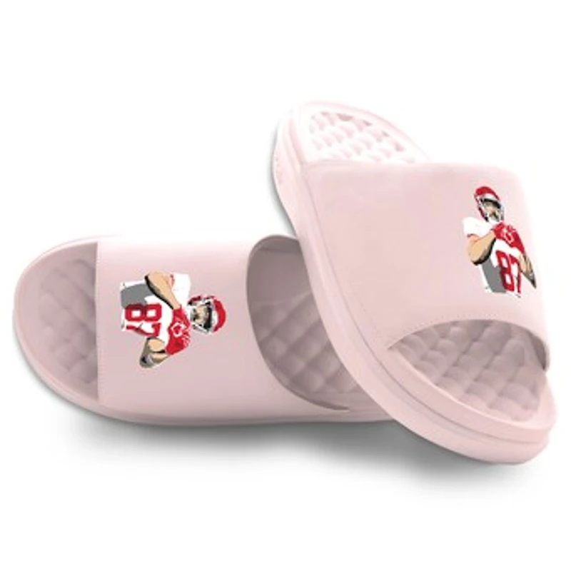 Unisex ISlide Travis Kelce Pink NFLPA Primary Motive Slide Sandals