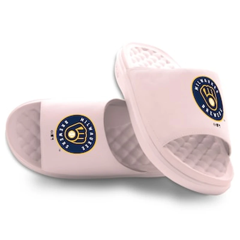 Unisex ISlide Pink Milwaukee Brewers Primary Motive Slide Sandals