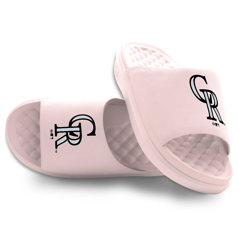 Unisex ISlide Pink Colorado Rockies Primary Motive Slide Sandals