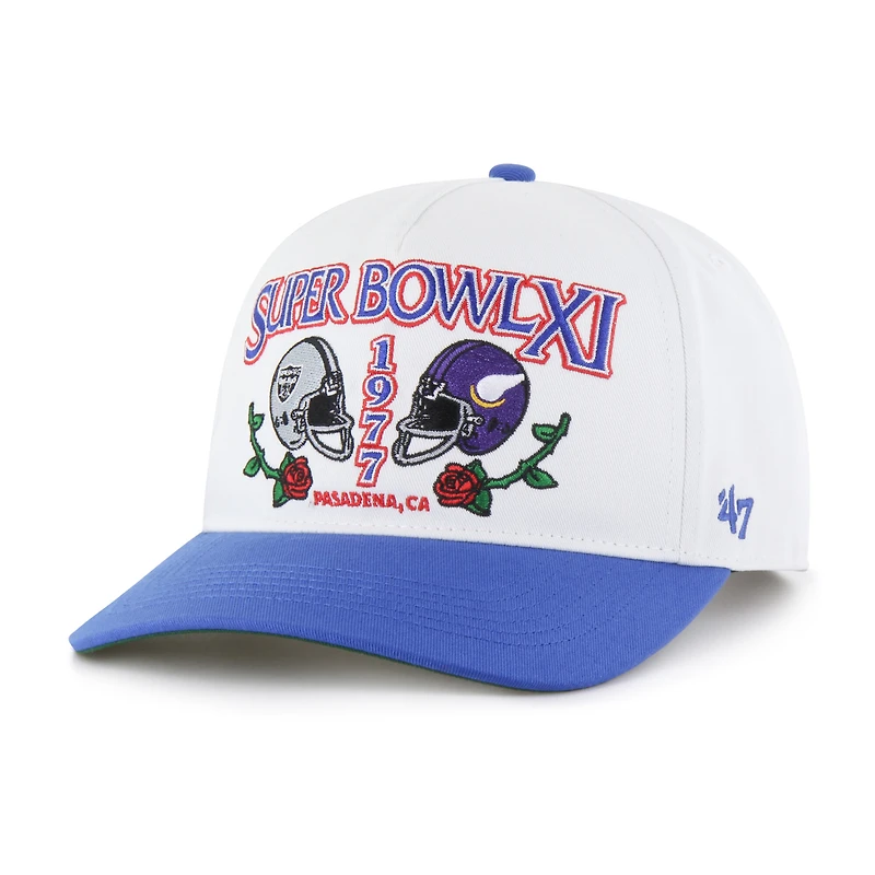 Men's '47 White/Royal NFL Multi-Team Throwback Dueling Logos Adjustable Hitch Hat