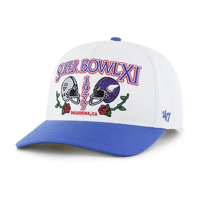 Men's '47 White/Royal NFL Multi-Team Throwback Dueling Logos Adjustable Hitch Hat
