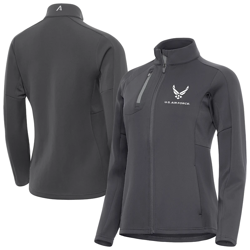 Women's Antigua Pewter Air Force Generation Full-Zip Jacket