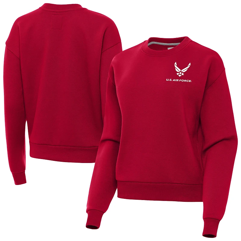 Women's Antigua Red Air Force Victory Pullover Sweatshirt