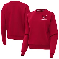 Women's Antigua Red Air Force Victory Pullover Sweatshirt
