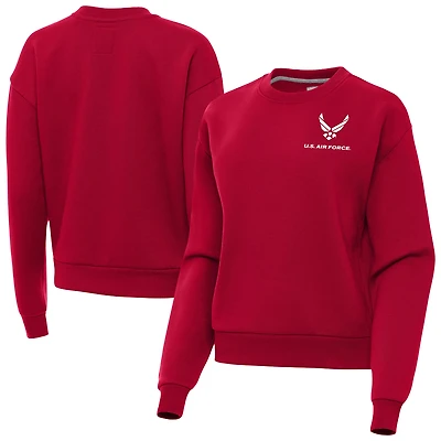 Women's Antigua Red Air Force Victory Pullover Sweatshirt