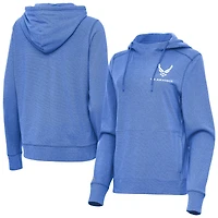 Women's Antigua Heather Royal Air Force Justice Pullover Hoodie