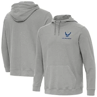 Men's Antigua Heather Gray Air Force Cloud Pullover Hoodie