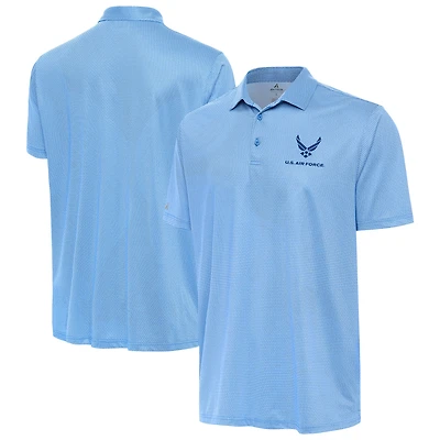 Men's Antigua Powder Blue/White Air Force Rings Polo
