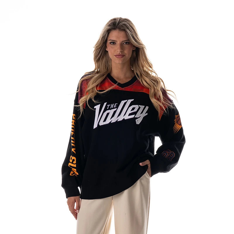 Women's The Wild Collective Black Phoenix Suns 2025/26 City Edition Oversized French V-Neck Sweatshirt