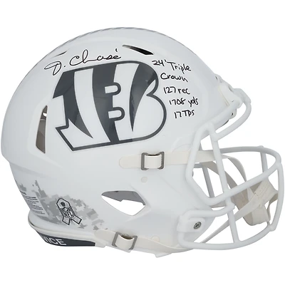 Ja'Marr Chase Cincinnati Bengals Autographed Riddell 2024 Salute To Service Speed Authentic Helmet with Multiple Inscriptions - Limited Edition #1/1