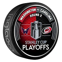 Inglasco Washington Capitals vs. Carolina Hurricanes 2025 Stanley Cup Playoffs Second Round Dueling Match-Up Hockey Puck