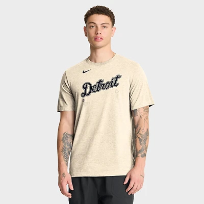 Men's Nike Natural Detroit Tigers Wordmark Tri-Blend T-Shirt