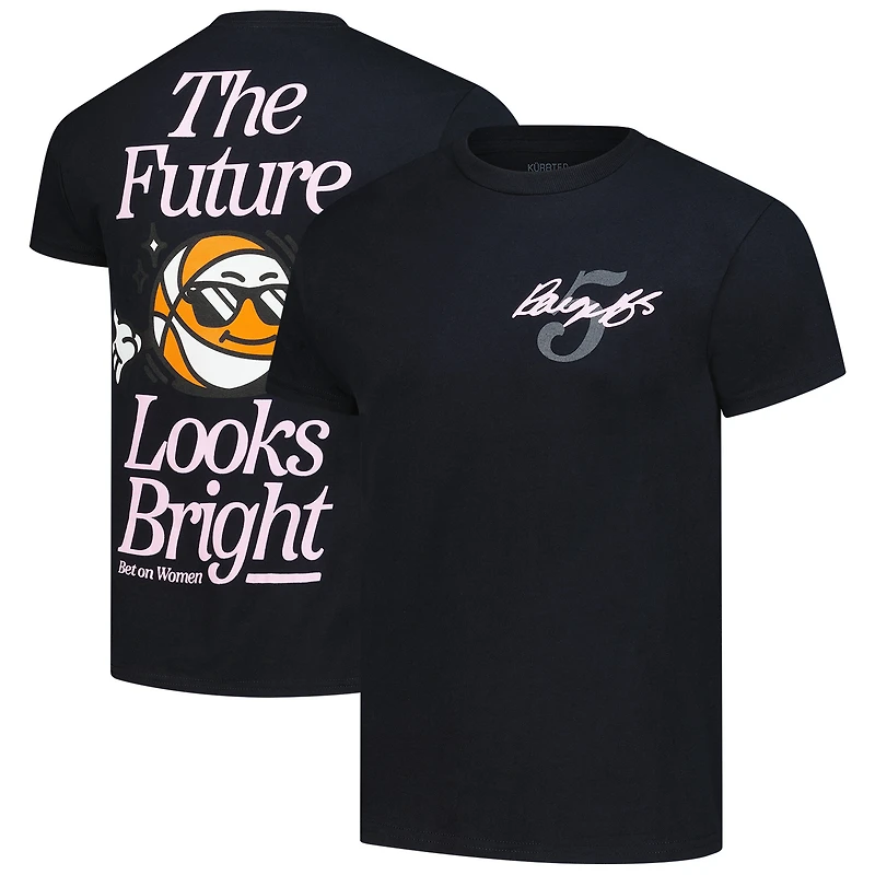 Unisex KÜR8TED Paige Bueckers Black Dallas Wings The Future Looks Bright T-Shirt