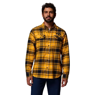Men's Columbia  Gold Iowa Hawkeyes Flare Gun Omni-Wick Flannel Long Sleeve Button-Up Shirt