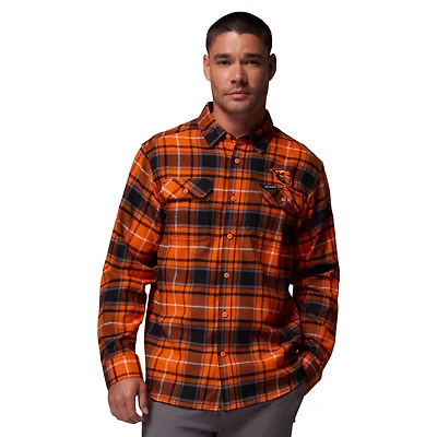 Men's Columbia  Orange Oregon State Beavers Flare Gun Omni-Wick Flannel Long Sleeve Button-Up Shirt