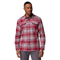 Men's Columbia  Crimson Washington State Cougars Flare Gun Omni-Wick Flannel Long Sleeve Button-Up Shirt