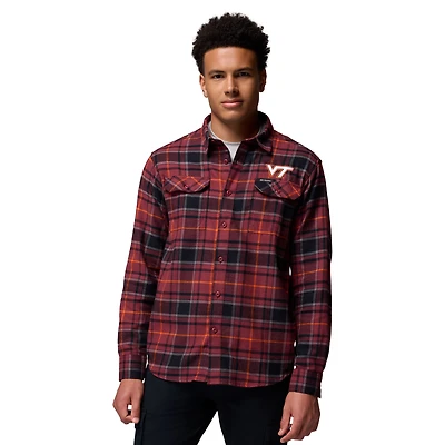Men's Columbia  Maroon Virginia Tech Hokies Flare Gun Omni-Wick Flannel Long Sleeve Button-Up Shirt