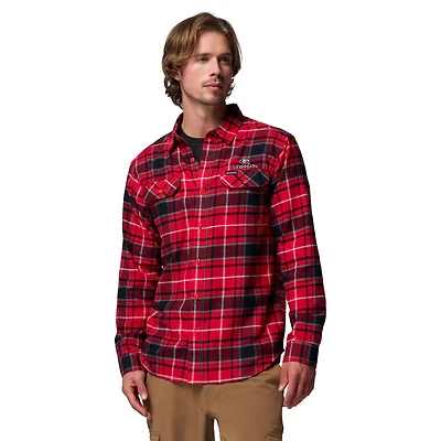 Men's Columbia  Red Georgia Bulldogs Flare Gun Omni-Wick Flannel Long Sleeve Button-Up Shirt