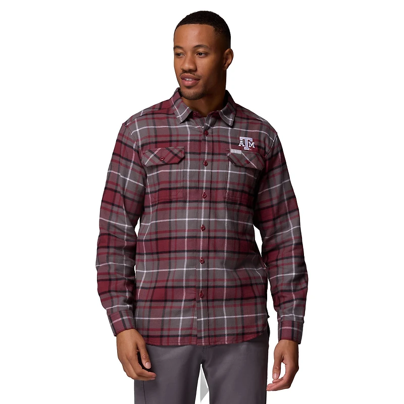 Men's Columbia  Maroon Texas A&M Aggies Flare Gun Omni-Wick Flannel Long Sleeve Button-Up Shirt