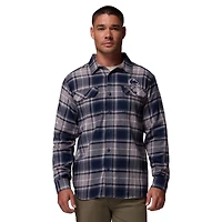 Men's Columbia  Navy Penn State Nittany Lions Flare Gun Omni-Wick Flannel Long Sleeve Button-Up Shirt