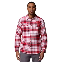 Men's Columbia  Scarlet Nebraska Huskers Flare Gun Omni-Wick Flannel Long Sleeve Button-Up Shirt