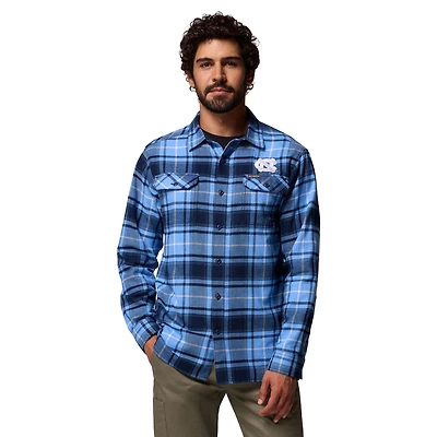 Men's Columbia  Carolina Blue North Tar Heels Flare Gun Omni-Wick Flannel Long Sleeve Button-Up Shirt