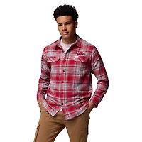 Men's Columbia  Cardinal Arkansas Razorbacks Flare Gun Omni-Wick Flannel Long Sleeve Button-Up Shirt