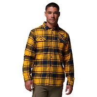 Men's Columbia  Gold West Virginia Mountaineers Flare Gun Omni-Wick Flannel Long Sleeve Button-Up Shirt