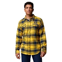 Men's Columbia  Maize Michigan Wolverines Flare Gun Omni-Wick Flannel Long Sleeve Button-Up Shirt