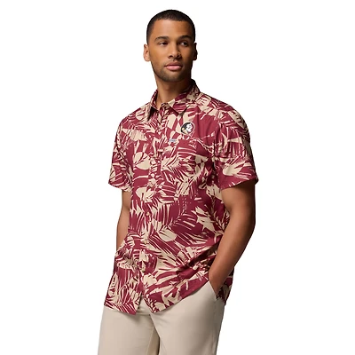 Men's Columbia Garnet Florida State Seminoles Super Slack Tide Omni-Wick Button-Up Shirt