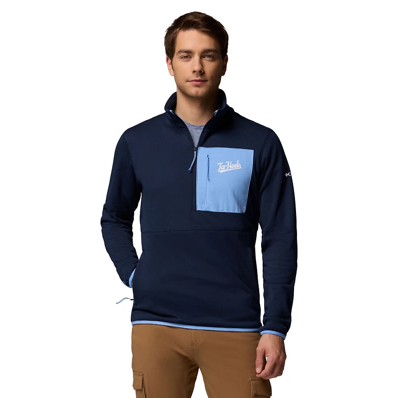 Men's Columbia Navy North Carolina Tar Heels Hike Omni-Wick Half-Zip Pullover