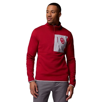 Men's Columbia Crimson Oklahoma Sooners Hike Omni-Wick Half-Zip Pullover