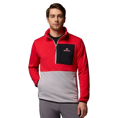 Men's Columbia Red/Gray Georgia Bulldogs Hike Omni-Wick Half-Zip Pullover