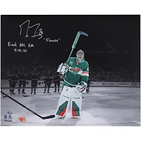 Marc-Andre Fleury Minnesota Wild Autographed 16" x 20" Final NHL Regular Season Game Spotlight Photograph with Multiple Inscriptions