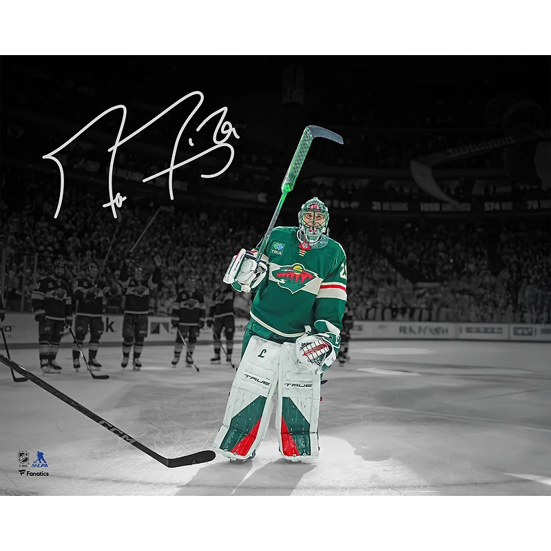 Marc-Andre Fleury Minnesota Wild Autographed 16" x 20" Final NHL Regular Season Game Spotlight Photograph