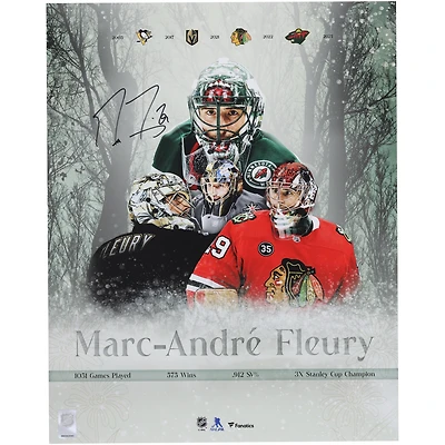 Marc-Andre Fleury Minnesota Wild Autographed 16" x 20" NHL Retirement Stylized Photograph