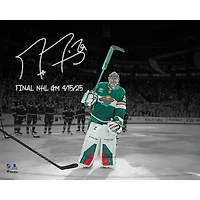 Marc-Andre Fleury Minnesota Wild Autographed 16" x 20" Final NHL Regular Season Game Spotlight Photograph with "Final NHL GM 4/15/25" Inscription