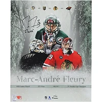 Marc-Andre Fleury Autographed 16" x 20" NHL Retirement Stylized Photograph with "Flower" Inscription - Limited Edition of 25