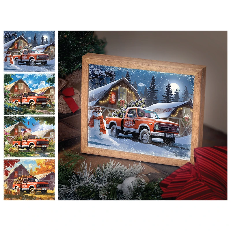 Oklahoma State Cowboys 12" x 11" Four Seasons LED Light Box
