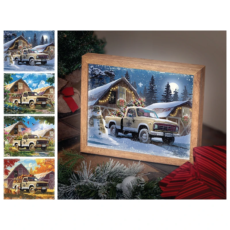 New Orleans Saints 12" x 11" Four Seasons LED Light Box