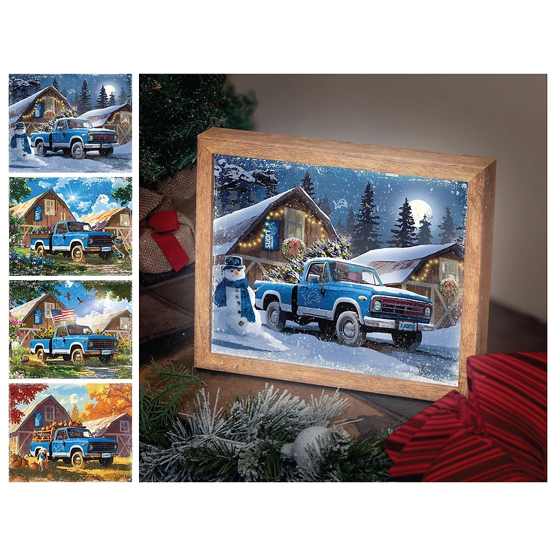 Detroit Lions 12" x 11" Four Seasons LED Light Box