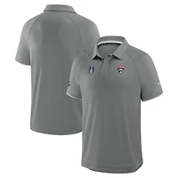 Men's Fanatics Gray Florida Panthers 2025 Stanley Cup Champions Authentic Pro Polo