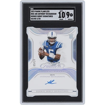 Anthony Richardson Indianapolis Colts Autographed 2023 Panini Flawless Rookie Debut #RDS-ARI #3/20 SGC Authenticated 9/10 Rookie Card
